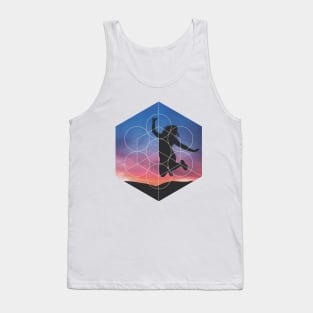 Sunset Girl Geometric Photography Tank Top